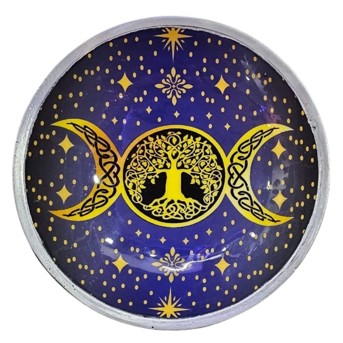 Coupelle d'Autel Émaillée sur Trépied — Triple Lune