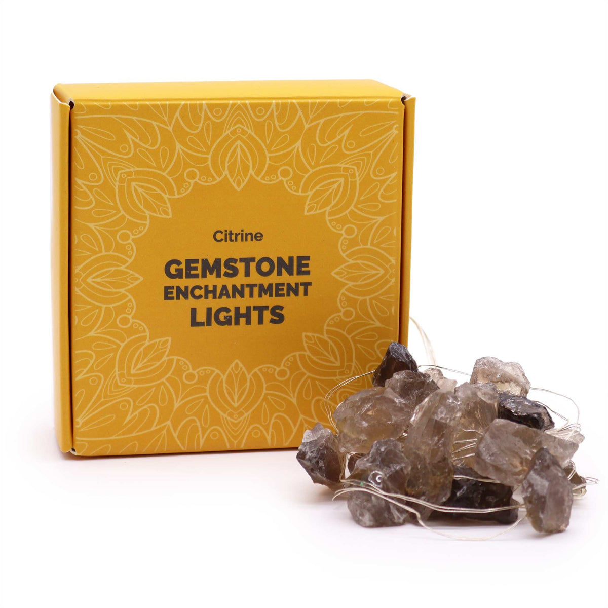 Guirlande Lumineuse de Cristaux Bruts — Citrine Solaire