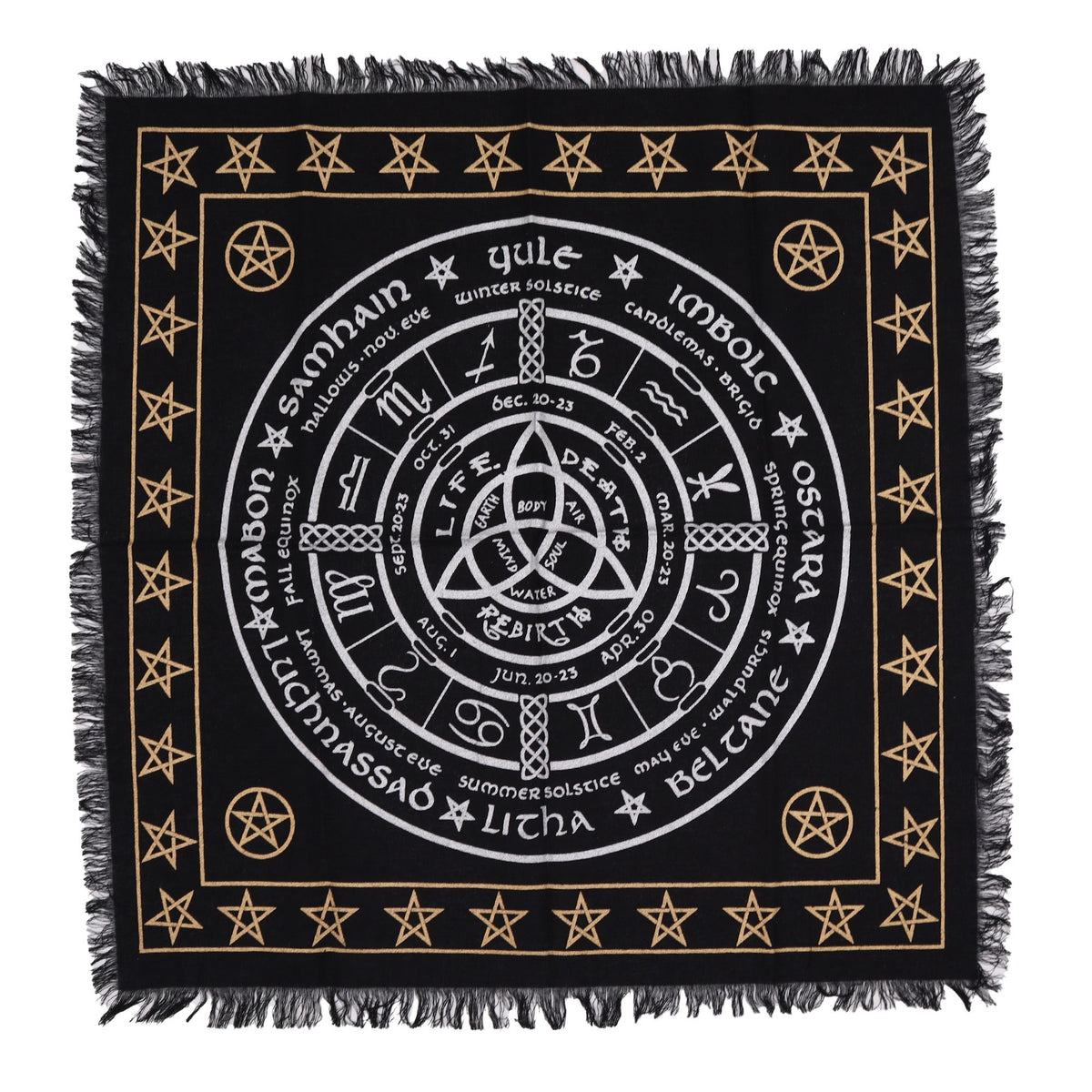 Tapis de Tirage en Coton — La Roue de l'Année Celte