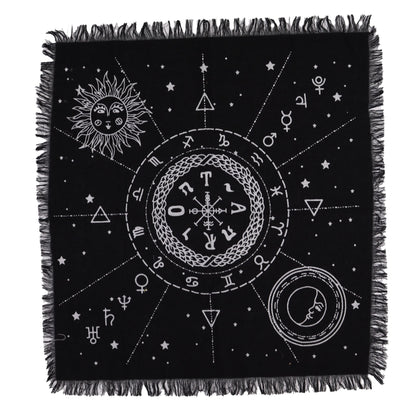 Tapis de Tirage en Coton — Carte Céleste du Soleil et de la Lune
