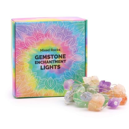 Guirlande Lumineuse de Cristaux Bruts — Arc-en-Ciel de Gemmes