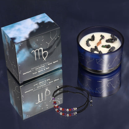 Bougie Astro & Bracelet Gemmes — Vierge
