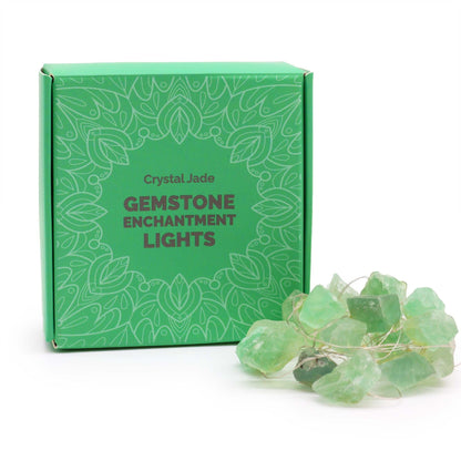 Guirlande Lumineuse de Cristaux Bruts — Jade Vert Équilibre
