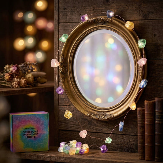 Guirlande Lumineuse de Cristaux Bruts — Arc-en-Ciel de Gemmes