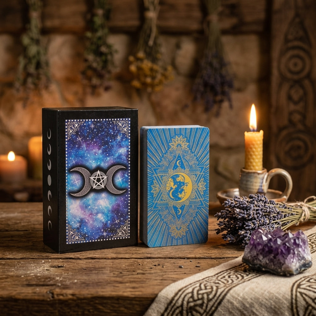 Tarot de Collection — Blue Foil Moon Face